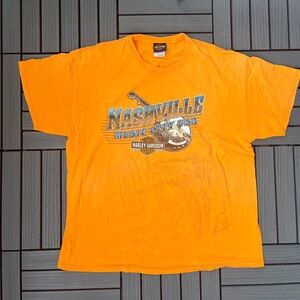 2012 Harley Davidson TN Short Sleeve T-Shirt Extra Large Mens Orange Motorcycle